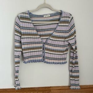 La Hearts Multicolor Striped Ribbed Blouse